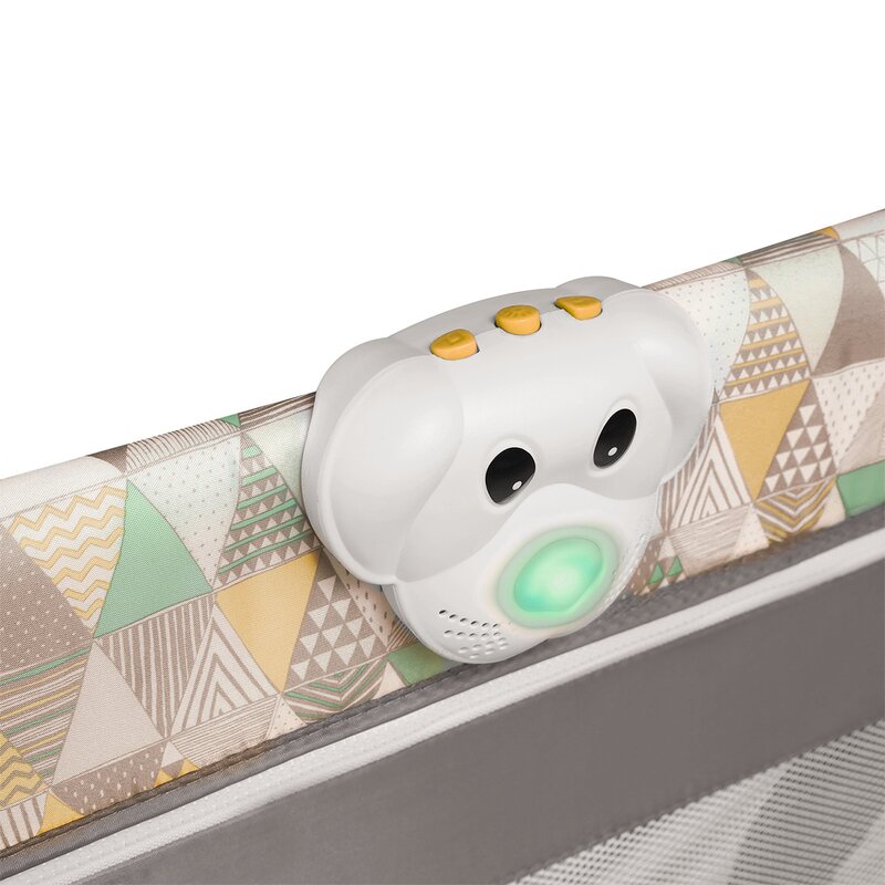 Lionelo - Patut pliant cu doua nivele Sven Plus, 120x60 cm, arcada jucarii, masuta de infasat, vibratii, melodii, Yellow Scandi image 14