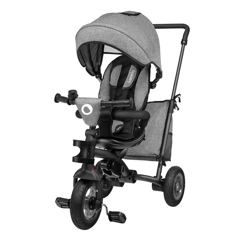 Lionelo - Tricicleta Tris Stone Grey Mecanism de pedalare libera, Suport picioare, Control al directiei, Scaun reversibil, Rotire 360 grade, Pliabila, Gri image 3