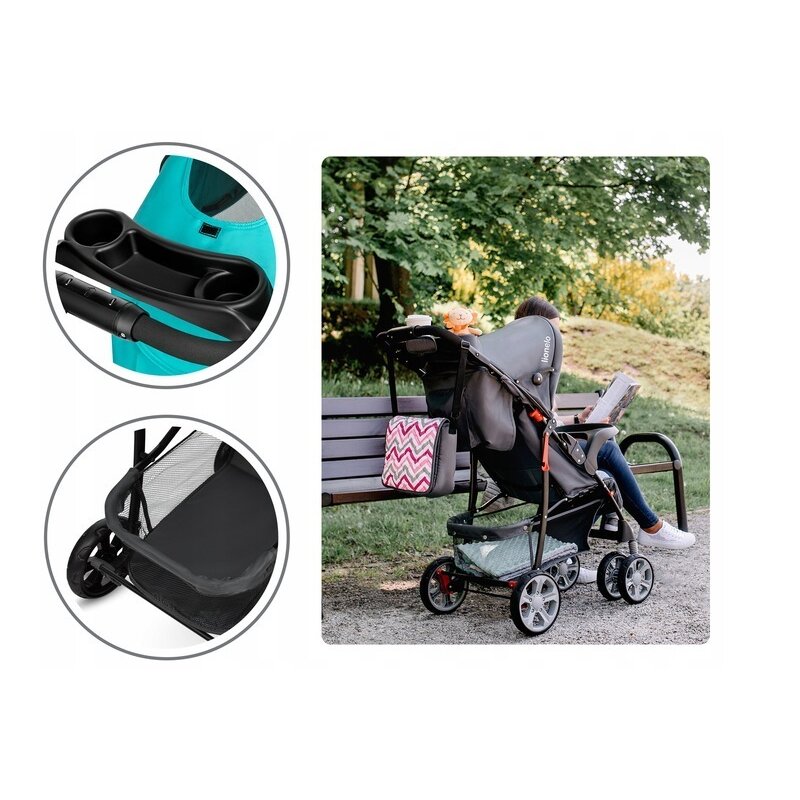 Lionelo - Carucior sport Emma Plus Vivid Cu accesorii, Turcoaz image 29