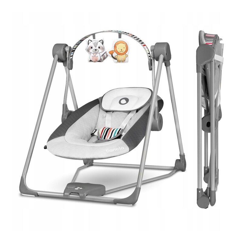 Lionelo - Fotoliu balansoar Otto Cozy Pliabil, Cu melodii, Cu leganare, 57x55 cm, Gri image 1