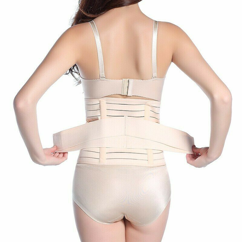 Qmini - Centura abdominala postnatala dublu reglabila, Beige image 3