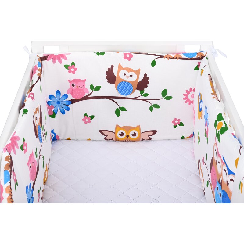 Babyneeds - Set aparatori pat, 120x60 cm, Bufnitele vesele, Alb image 4