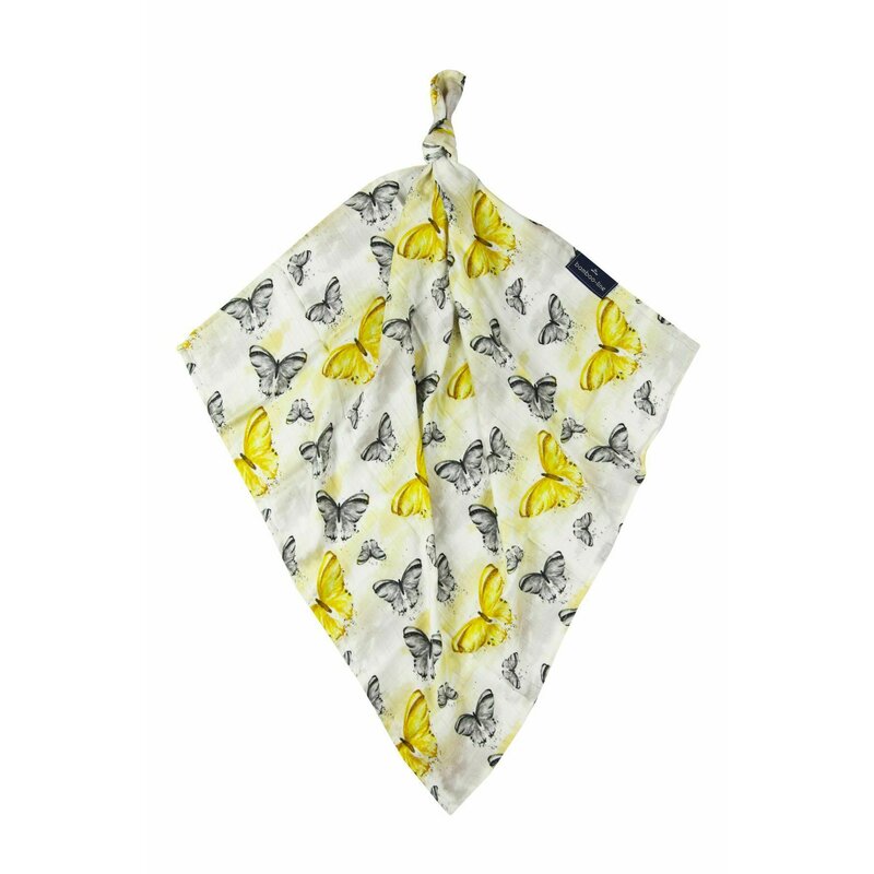 Qmini - Scutec multifunctional din fibra de bambus, 75 x 75 cm, Butterflies image 1