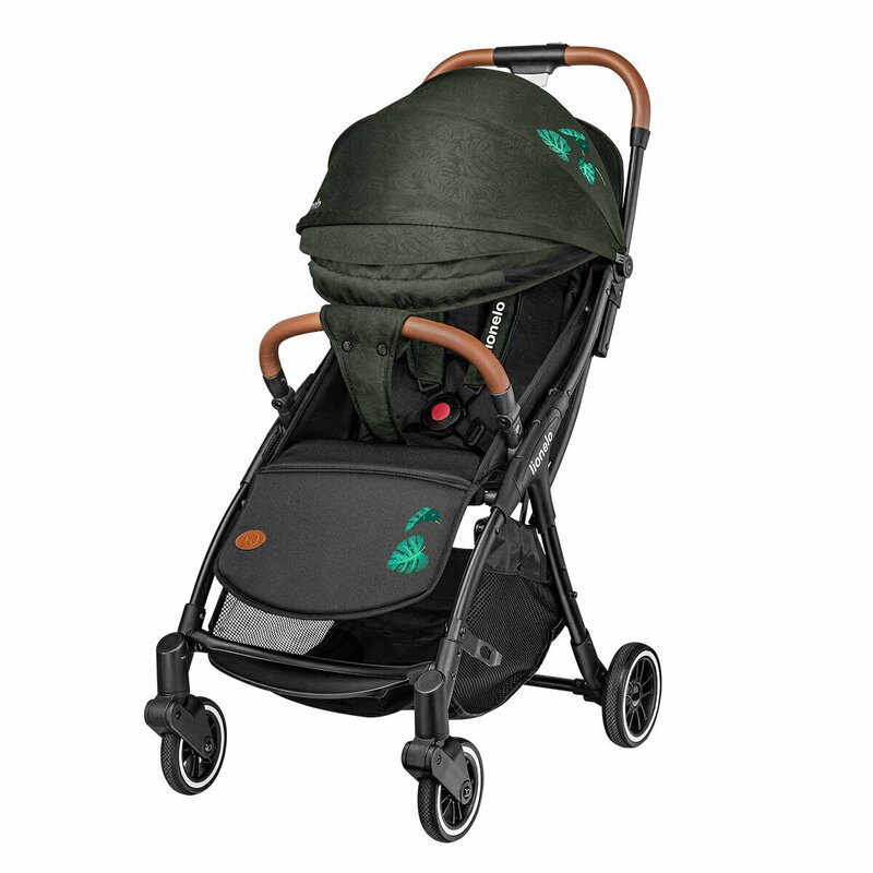 Lionelo - Carucior sport Julie One, De la nastere, Cu accesorii, Cadru din aluminiu, 0-22 kg, Verde Tropical image 5