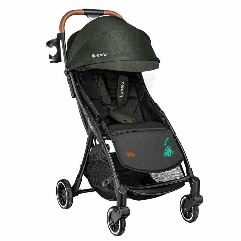 Lionelo - Carucior sport Julie One, De la nastere, Cu accesorii, Cadru din aluminiu, 0-22 kg, Verde Tropical image 6