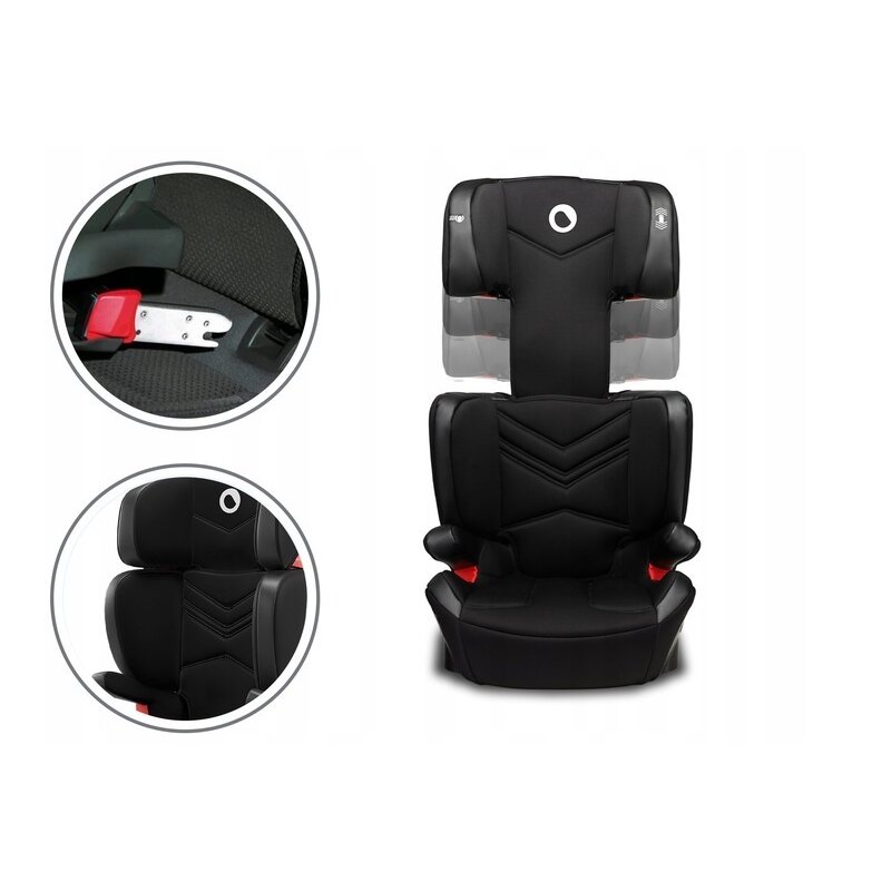 Lionelo - Scaun auto Hugo Lether , Tetiera, Husa, Suport pahar, 15-36 Kg, cu Isofix, Negru image 11