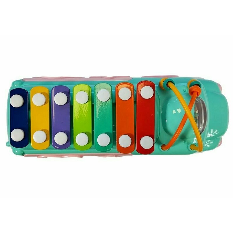 Huanger Toys - Jucarie autobuz, cu sortator si xilofon image 2