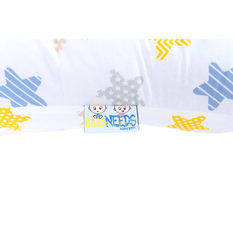 BabyNeeds - Perna 3 in 1 pentru gravide si bebelusi Soft, Cu husa din bumbac, Stelute multicolore image 2