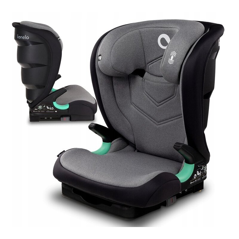 Lionelo - Scaun auto Neal Stone Spatar reglabil, Baza i-size, 15-36 Kg, cu Isofix, Gri image 4