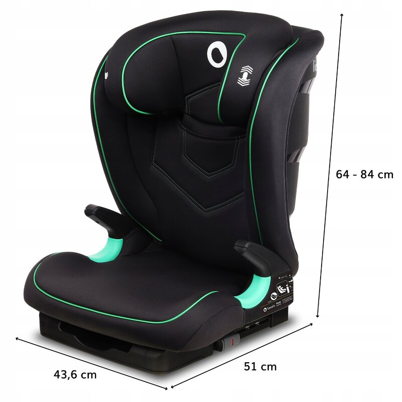 Lionelo - Scaun auto Neal Onix Spatar reglabil, Baza i-size, 15-36 Kg, cu Isofix, Negru image 2
