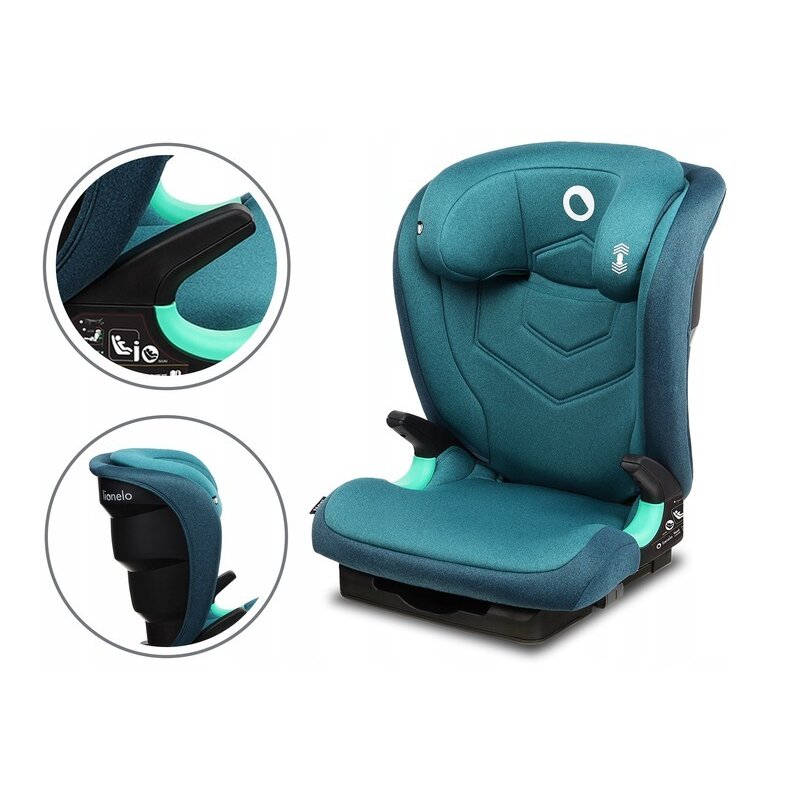 Lionelo - Scaun auto Neal Turquoise Spatar reglabil, Baza i-size, 15-36 Kg, cu Isofix, Verde image 4