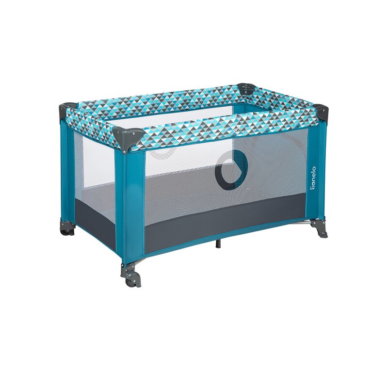 Lionelo - Patut pliant cu un nivel Stefi din Metal, Poliester, 120x60 cm, Turquoise image 5