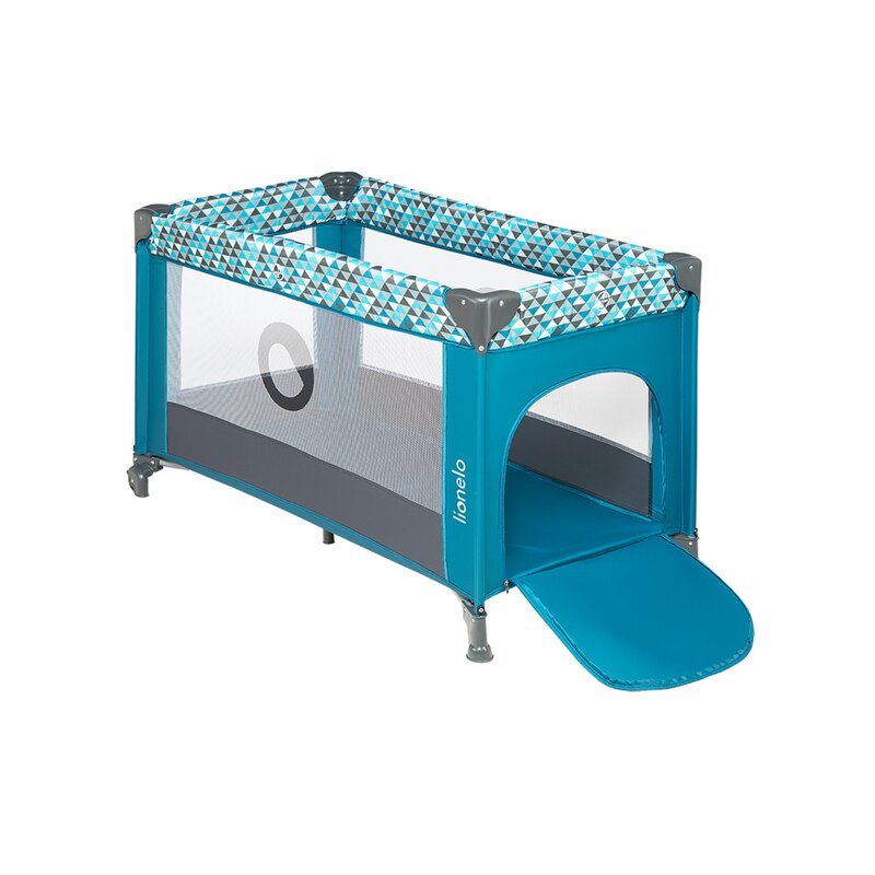 Lionelo - Patut pliant cu un nivel Stefi din Metal, Poliester, 120x60 cm, Turquoise image 6