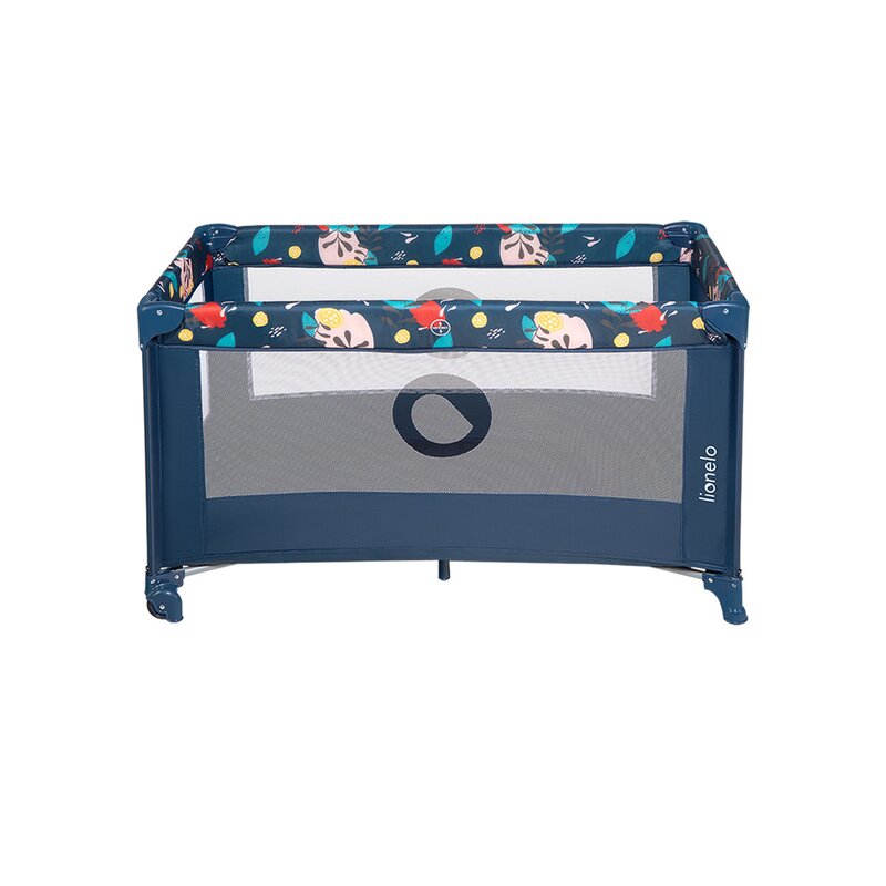 Lionelo - Patut pliant cu un nivel Stefi Navy din Metal, Poliester, 120x60 cm, Albastru image 3
