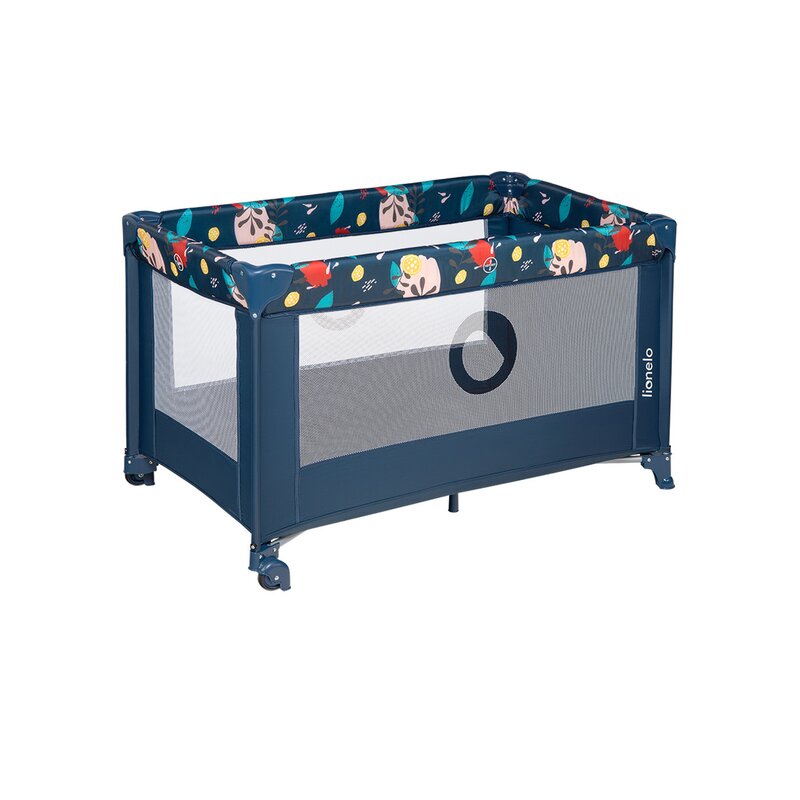 Lionelo - Patut pliant cu un nivel Stefi Navy din Metal, Poliester, 120x60 cm, Albastru image 5