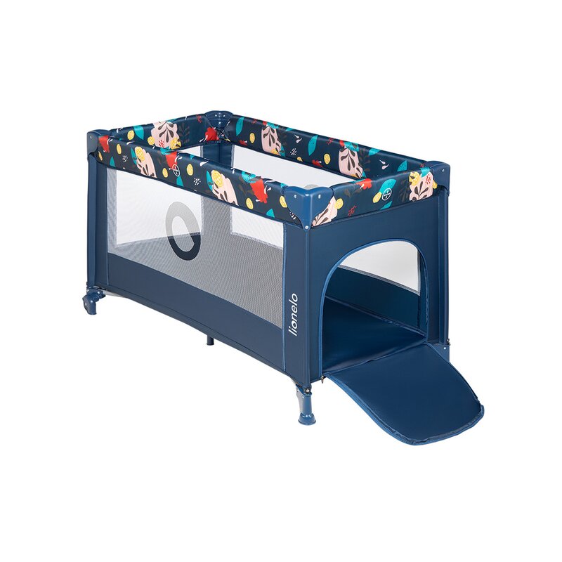 Lionelo - Patut pliant cu un nivel Stefi Navy din Metal, Poliester, 120x60 cm, Albastru image 6
