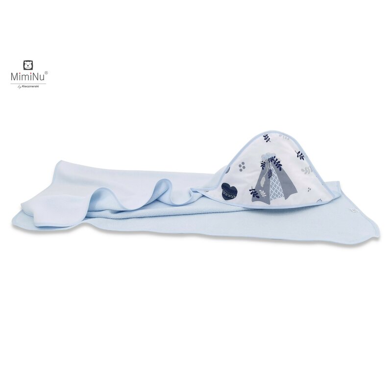 MimiNu - Prosop cu gluga 100x100 cm, Baby Shower Blue image 1