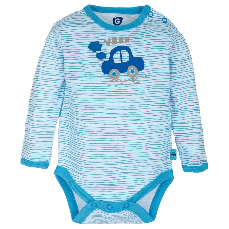Gmini Body cu maneca lunga- liniute si masinuta 80