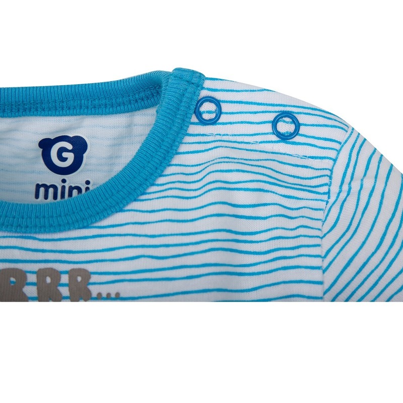 Gmini Body cu maneca lunga- liniute si masinuta 80 image 2