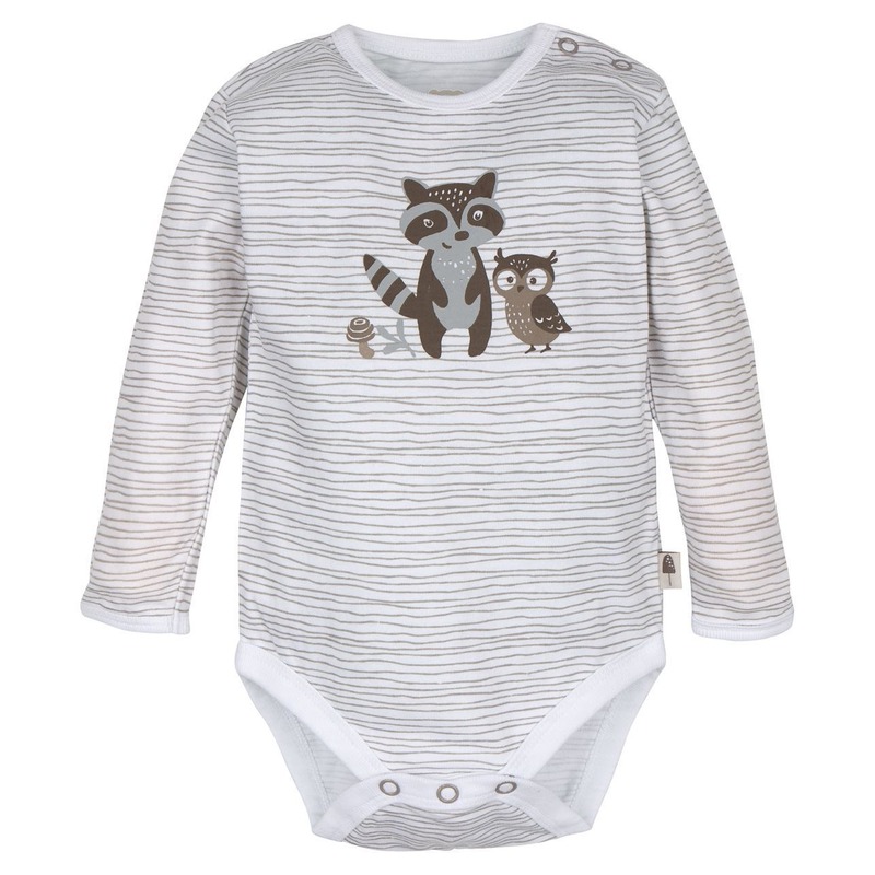 Gmini Body cu maneca lunga- liniute bufnita si animalutele de padure 86