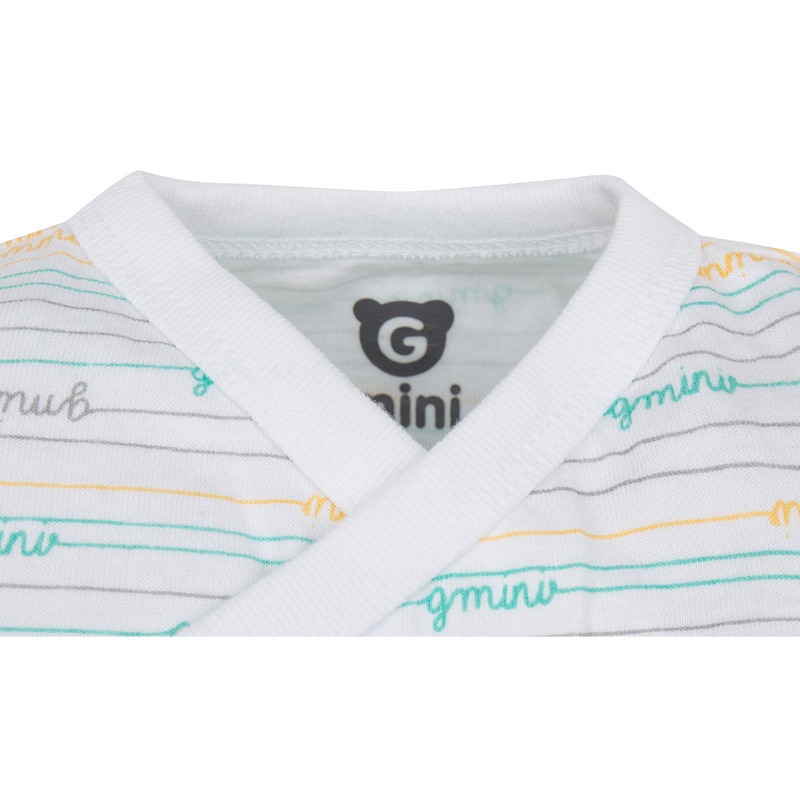 Gmini Plus Salopeta pentru bebelusi alb cu turquoise 56 image 1
