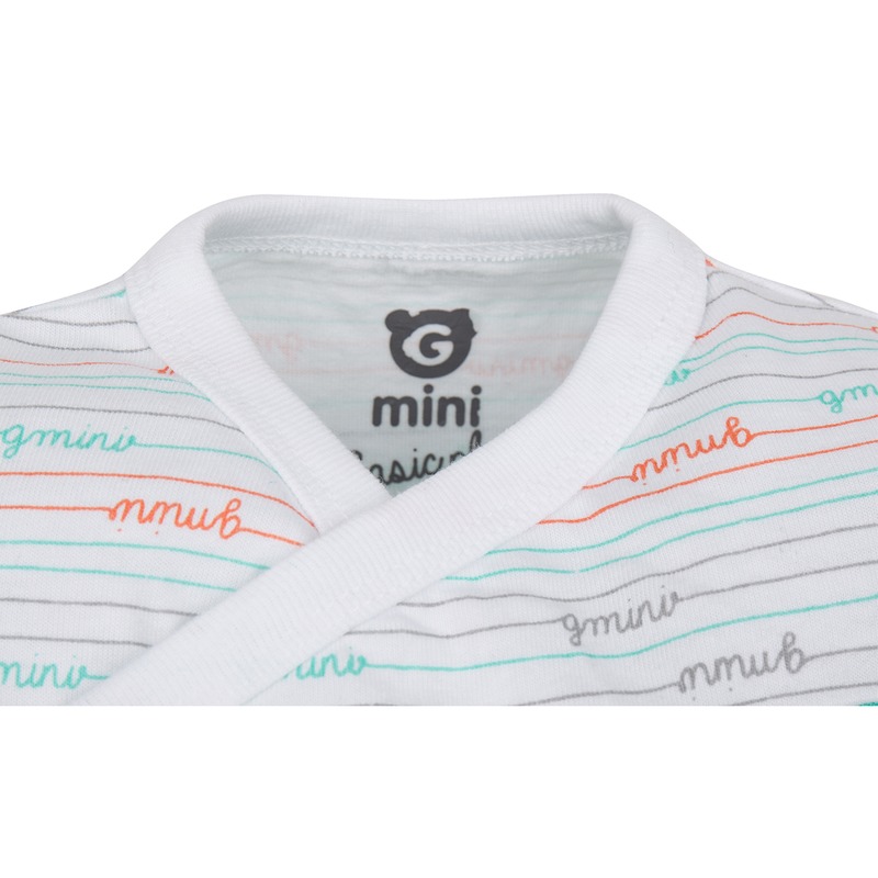 Gmini Plus Salopeta pentru bebelusi alb cu portocaliu 80 image 1