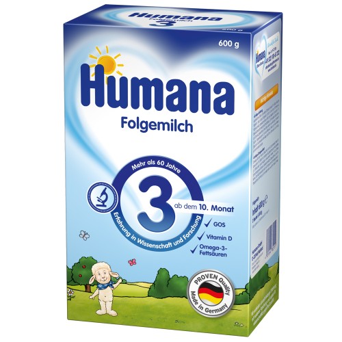 Lapte praf Humana 3 de la 10 luni 600 g