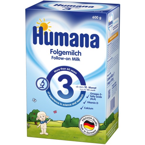 Lapte praf Humana 3 de la 10 luni 600 g image 1