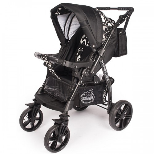 Carucior Hubners Tessa Lux 3 in 1 negru floricele image 1