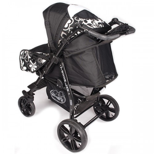 Carucior Hubners Tessa Lux 3 in 1 negru floricele image 4