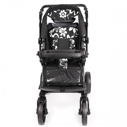 Carucior Hubners Tessa Lux 3 in 1 negru floricele image 5