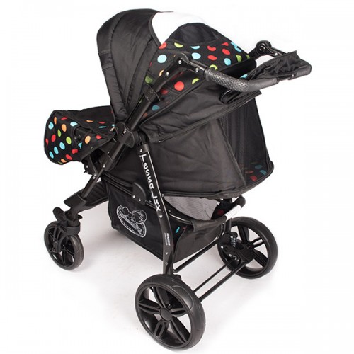 Carucior Hubners Tessa Lux 3 in 1 negru cu buline colorate image 4