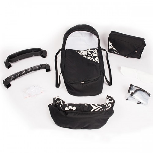 Carucior Hubners Tessa Lux 2 in 1 negru floricele image 5