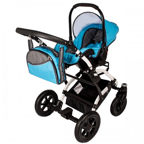 Carucior Hubners Dalia Lux 3 in 1 albastru gri image 4