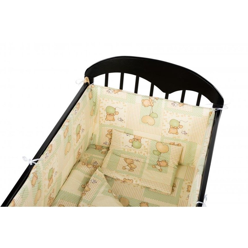 Babyneeds Lenjerie patut 5 piese Ursuleti colorati Crem