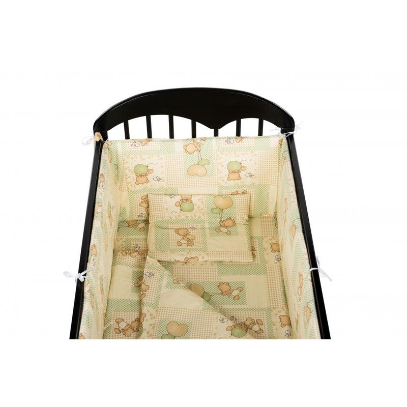 Babyneeds Lenjerie patut 5 piese Ursuleti colorati Crem image 1