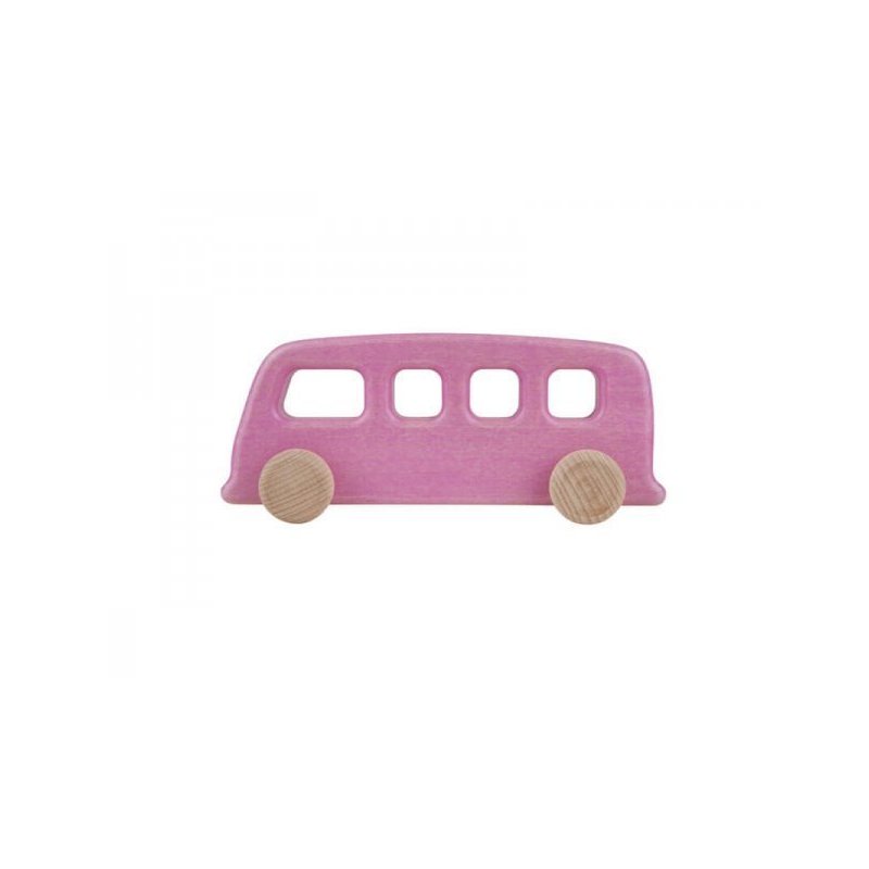 Lupo - Jucarie din lemn Autobuz Vintage Roz image 1