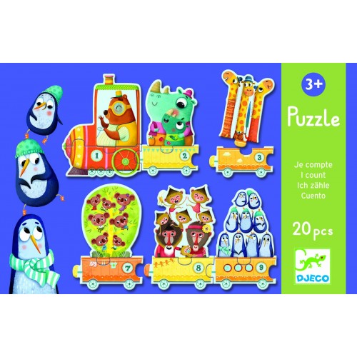 Puzzle Djeco Trenuletul cu animale numărate