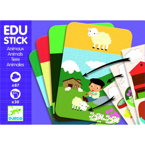 Edu-Stick Djeco, Stickere educative cu Animale