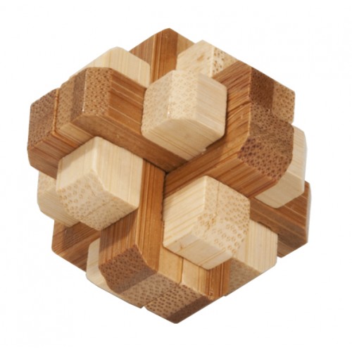 Joc logic IQ din lemn bambus în cutie metalică-4