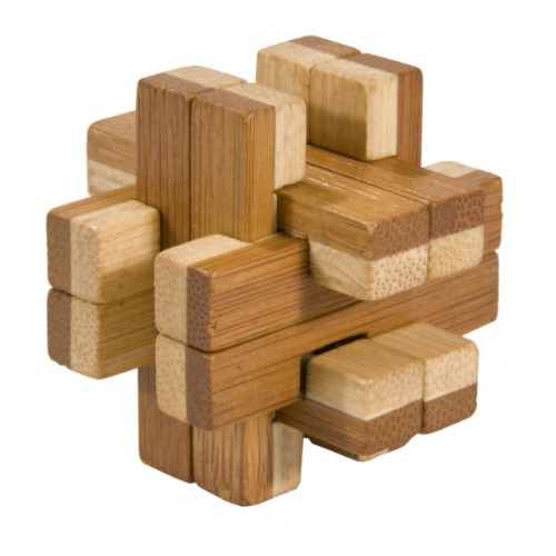 Joc logic IQ din lemn bambus în cutie metalică-8