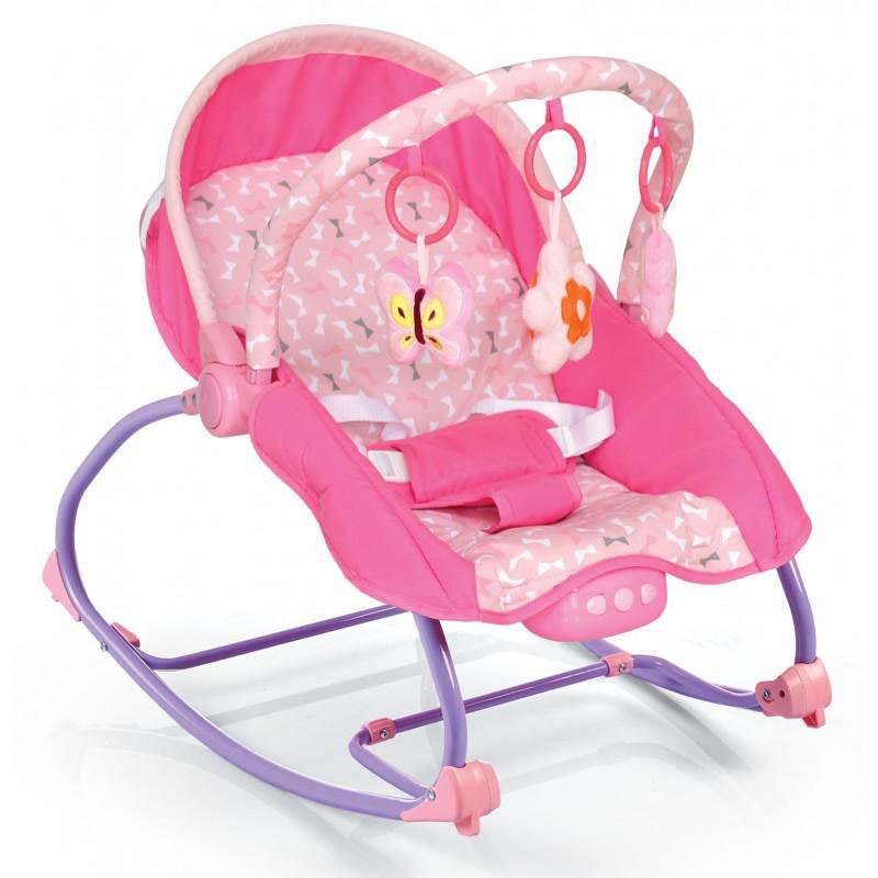 Balansoar muzical cu vibratii 2 in 1 Beverly - Pink