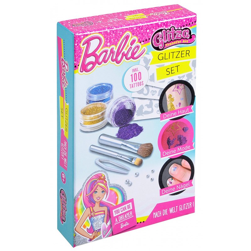 Joc pentru tatuare cu sclipici Glitza Barbie