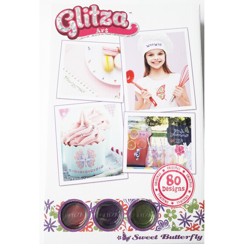 Joc pentru tatuare cu sclipici Glitza Art Sweet Butterfly