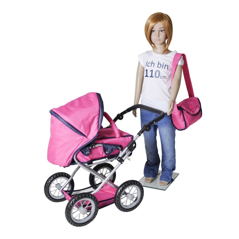 Carucior 2 in 1 pentru papusi Ruby Flower Power Pink image 2