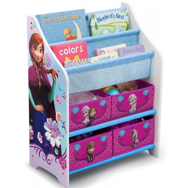 Organizator carti si jucarii cu cadru din lemn Disney Frozen