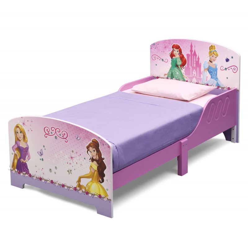 Set pat cu cadru din lemn Disney Princess Friendship si saltea pentru patut Dreamily - 140 x 70 x 10 cm image 1