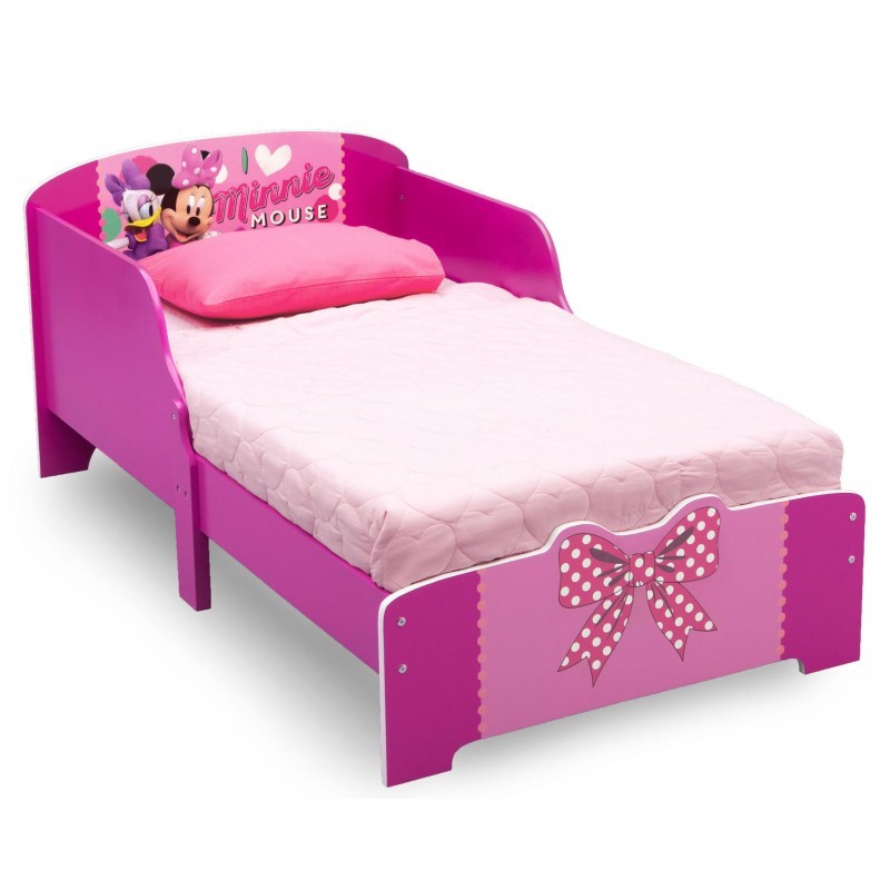 Set pat cu cadru din lemn Disney Minnie Bowtique si saltea pentru patut Dreamily - 140 x 70 x 10 cm image 1