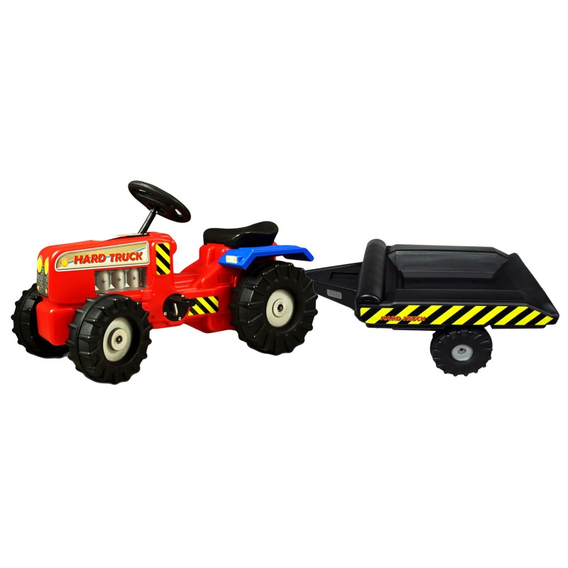 Tractor cu pedale si remorca Hard Truck red