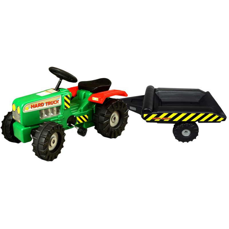 Tractor cu pedale si remorca Hard Truck green